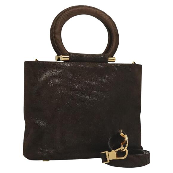 CELINE Hand Bag Leather Brown Gold - Picture 1 of 13